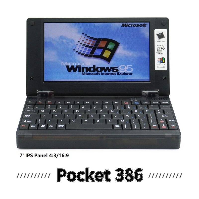 جيب كمبيوتر DOS الرجعية ، 386sx ، CPU ، Pocket386 ، Windows Hand386 ترقية