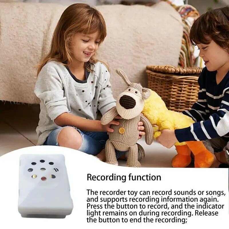 جهاز تسجيل صوت مربع صغير ، حيوان محشوة قابل للتسجيل ، لعبة إدراج مربع ، مسجل صندوق لعبة أفخم ، هدية الإبداعية