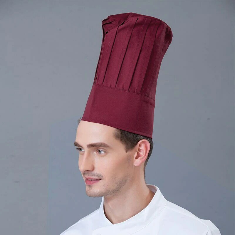 الرجال المطبخ قبعة مرنة فندق مطعم المطبخ الشيف القبعات العالية تقديم الطعام مخبز كعكة متجر تنفس كوك متوسطة قبعة