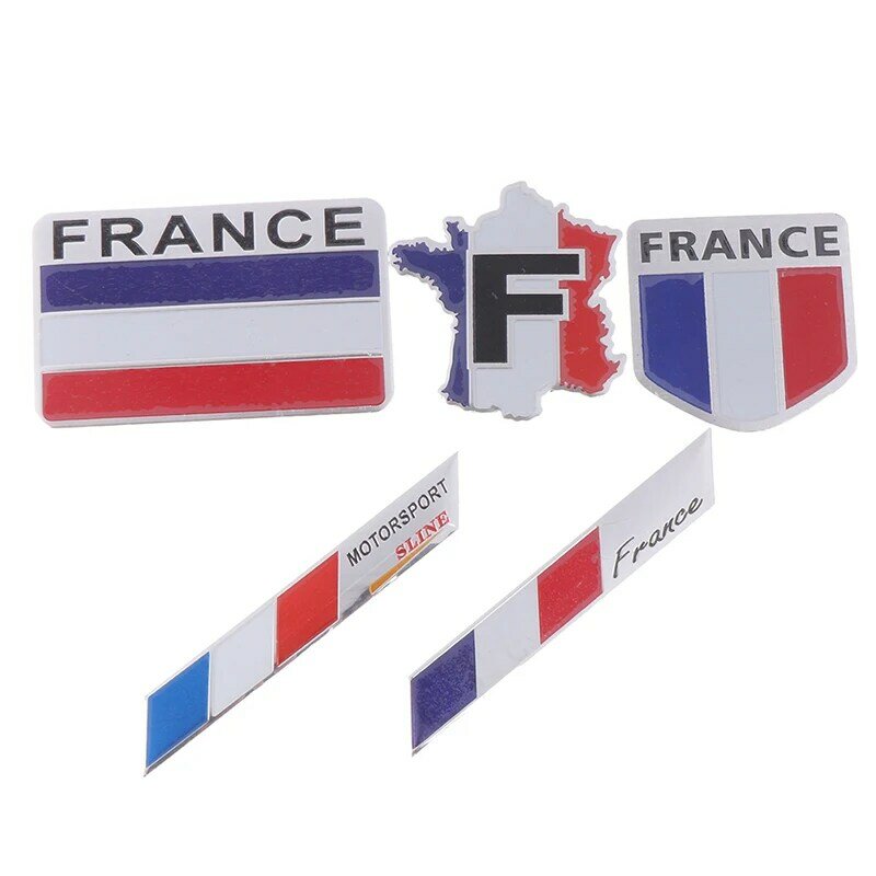 شعار العلم الفرنسي ، شارة معدنية ، شارة سيارة ، ملصقات ديكور ، 1 ، ساعة