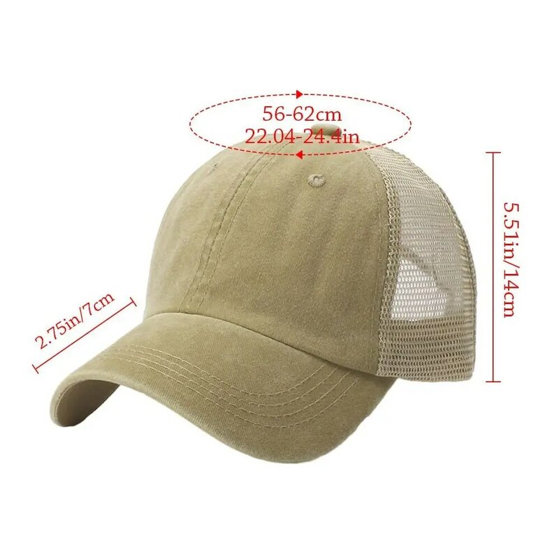 قبعة بيسبول قطنية جيدة التهوية ، قبعة قناع أحادية اللون ، قبعات شمس شبكية غير رسمية ، الربيع والصيف