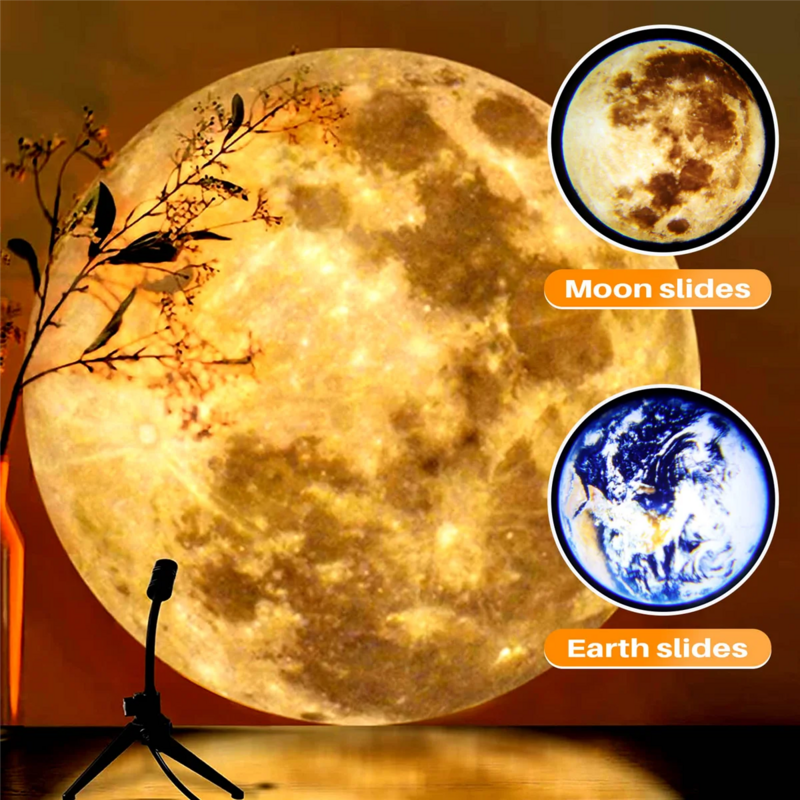 القمر والأرض الإسقاط LED مصباح ، أضواء الليل ، ديكور المنزل ، هدايا للكبار والأطفال