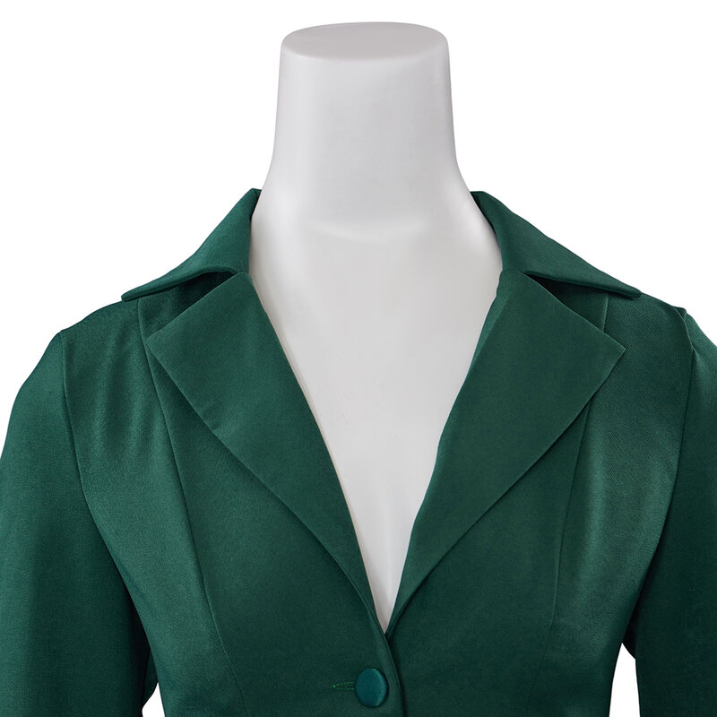 Ariadne Oliver تأثيري زي للنساء ، ملابس حفلة الهالوين ، فيلم يطارد في فينيسي ، Tina Fey Fantasy ، بدلة فستان خضراء