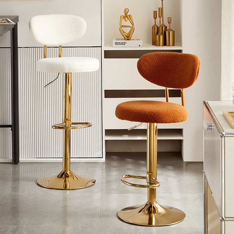 كرسي بار معدني قابل للتعديل على الطراز الاسكندنافي ، كراسي عالية لغرفة النوم ، طاولة فاخرة للديكورات الداخلية ، أزياء المصممين ، الأمريكية