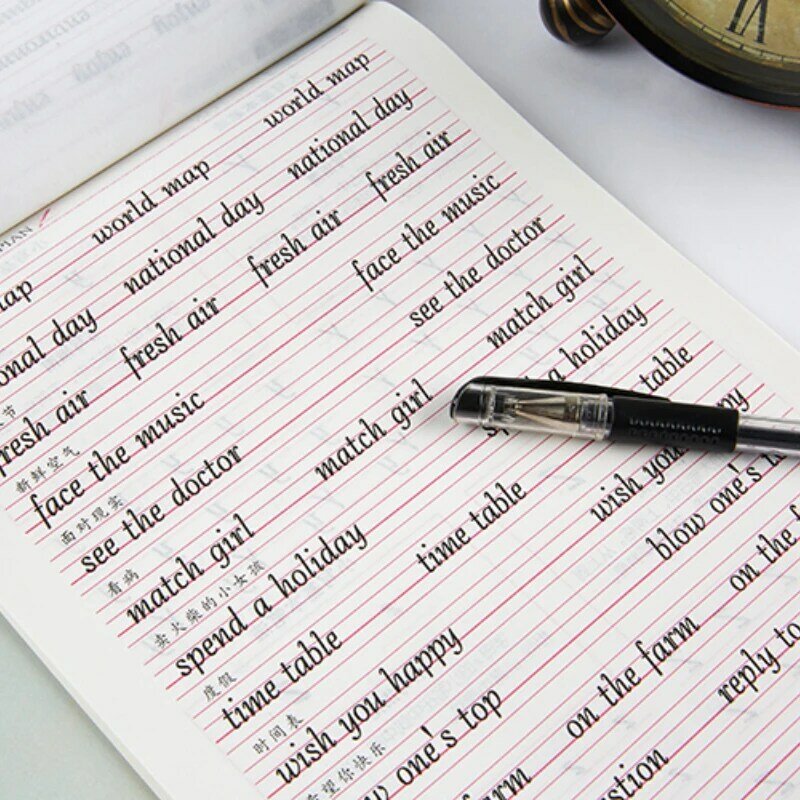 قلم الكتابة الإنجليزية القلم الثابت Caligrafia ممارسة المؤلف الكلمات الإنجليزية ممارسة الخط كتاب الممارسة الإنجليزية كتاب للطفل