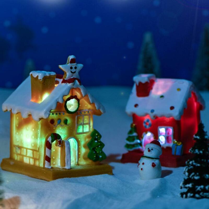 جديد لتقوم بها بنفسك عيد الميلاد منزل الحلي محاكاة الحرف اليدوية مصغرة مع أضواء لعيد الميلاد ديكور حفلة عيد الميلاد