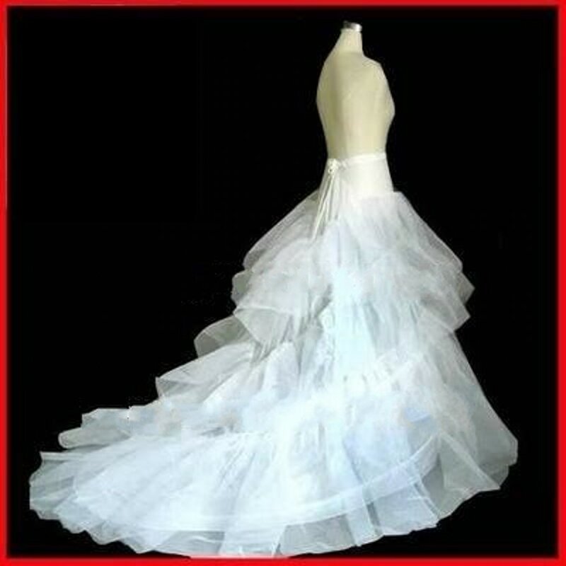 ثوب الزفاف الأبيض مع القطار ، تنورة كرينولين ، ثوب نسائي 3 طبقات ، الأكثر مبيعا ، رخيصة ، تصميم فريد من نوعه ، جديد
