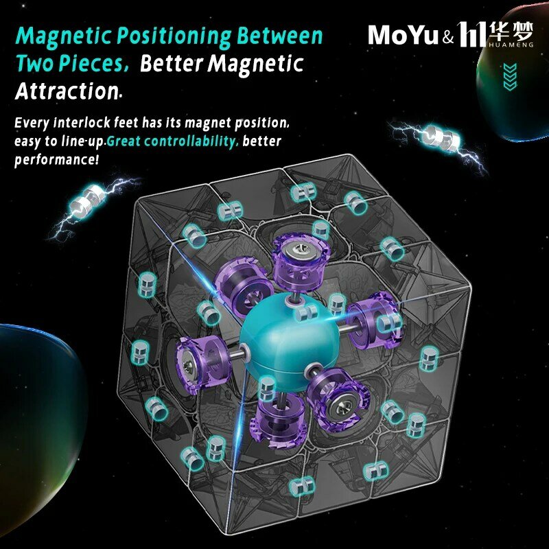 مكعب سحري مغناطيسي MOYU Huameng YS3M 3x3 Maglev Ball Core Speedcube احترافي 3 × 3 لعبة ألغاز 3x3 Origina Cubo Magico مكعبات
