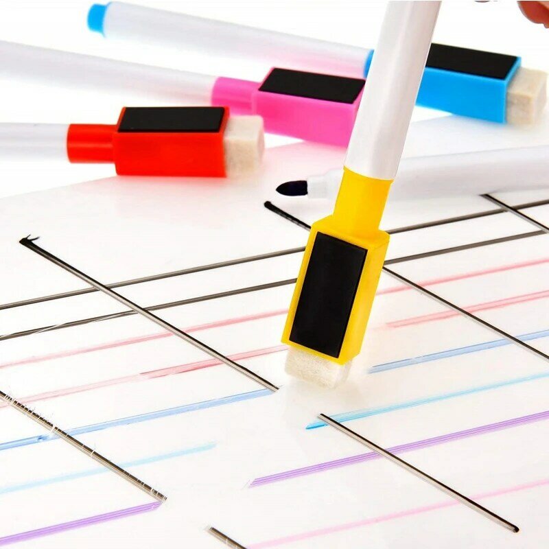 سبورة بيضاء مغناطيسية علامات الجافة ممحاة علامات لوحة بيضاء للأذن رسم قلم أسود اللوازم المدرسية علامات قلم الأطفال