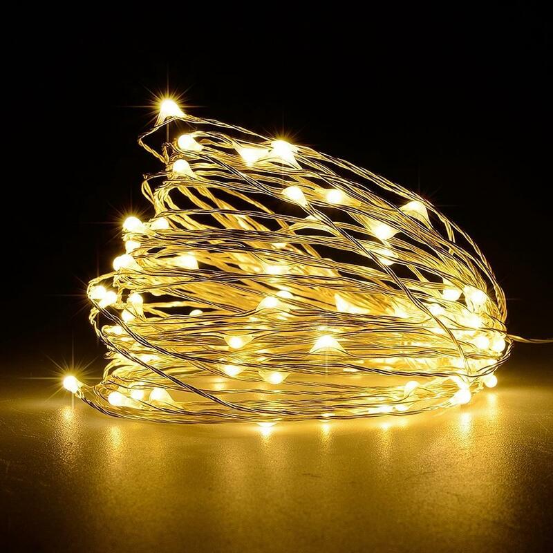 Led في الهواء الطلق 100 المصابيح سلسلة أضواء الجنية عطلة عيد الميلاد حفلة جارلاند أضواء مقاومة للماء 8 وضع 10 متر