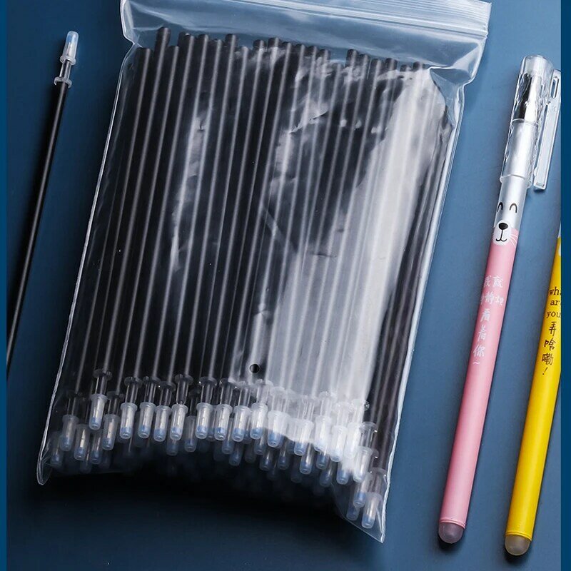 100 قطعة/المجموعة توقيع مكتب Shool جل القلم الملء قضيب ماجيك قابل للمسح القلم الملء الملحقات 0.5 مللي متر الأزرق الأسود الحبر أدوات الكتابة