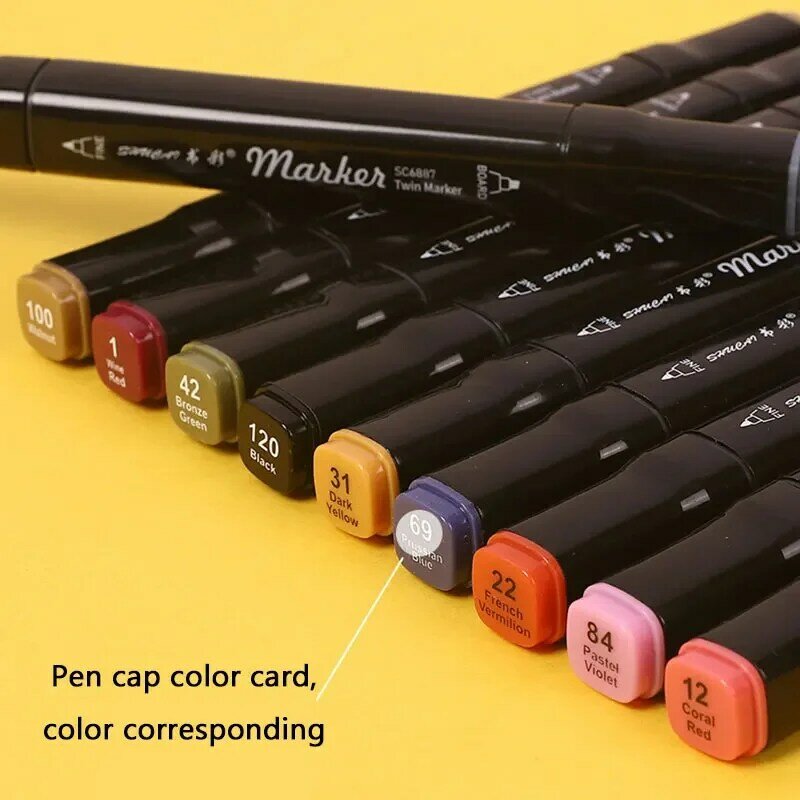 168 لون مزدوج رئيس الزيتية مجموعة أقلام تحديد الفن اللوحة الأطفال غسل المائية القلم طالب القرطاسية اللوازم المكتبية المدرسية