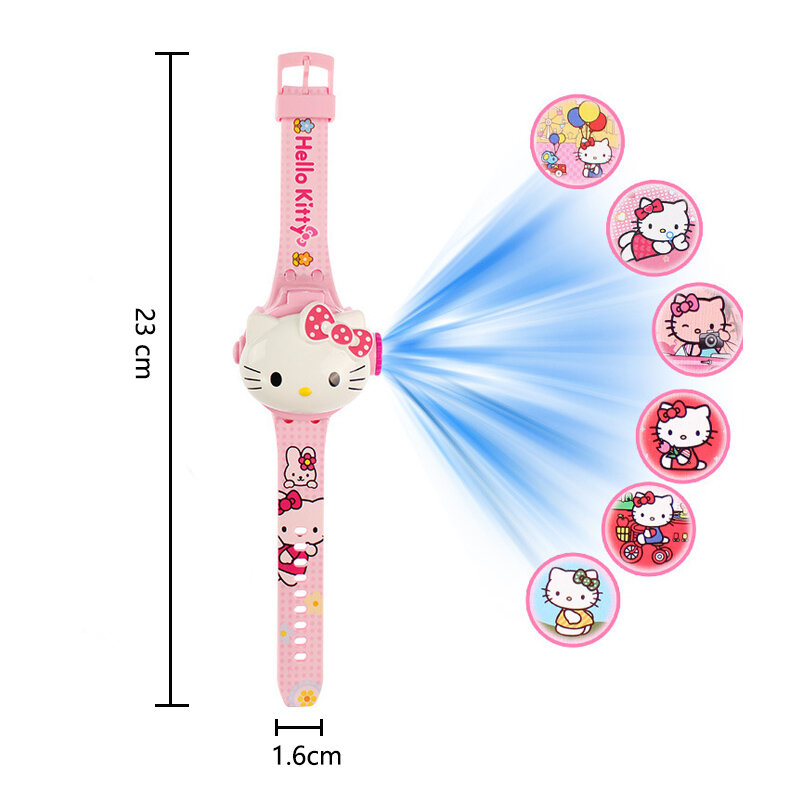 ساعات إسقاط نمط Hello Kitty للأطفال ، ساعة كرتون ثلاثية الأبعاد ، ساعة LED Kuromi ، ساعة معصم ، ألعاب أطفال ، هدية فتيات ، جديدة
