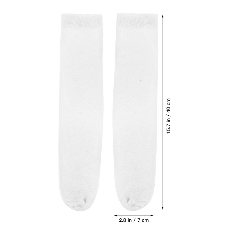 جوارب قطنية بيضاء مرنة قابلة لالطباعة ، 6 أزواج ، لوازم هدايا