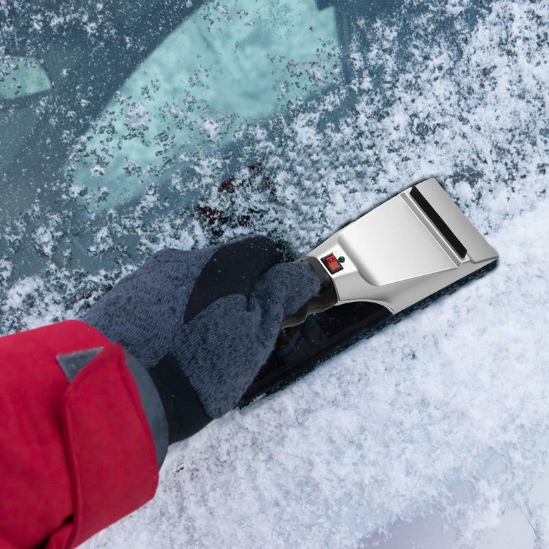 مكشطة الجليد للسيارة خفيفة الوزن ومريحة التدفئة الكهربائية سيارة الثلوج مجرفة كاشطات الجليد غير قابلة للتدمير لسيارة الزجاج الأمامي