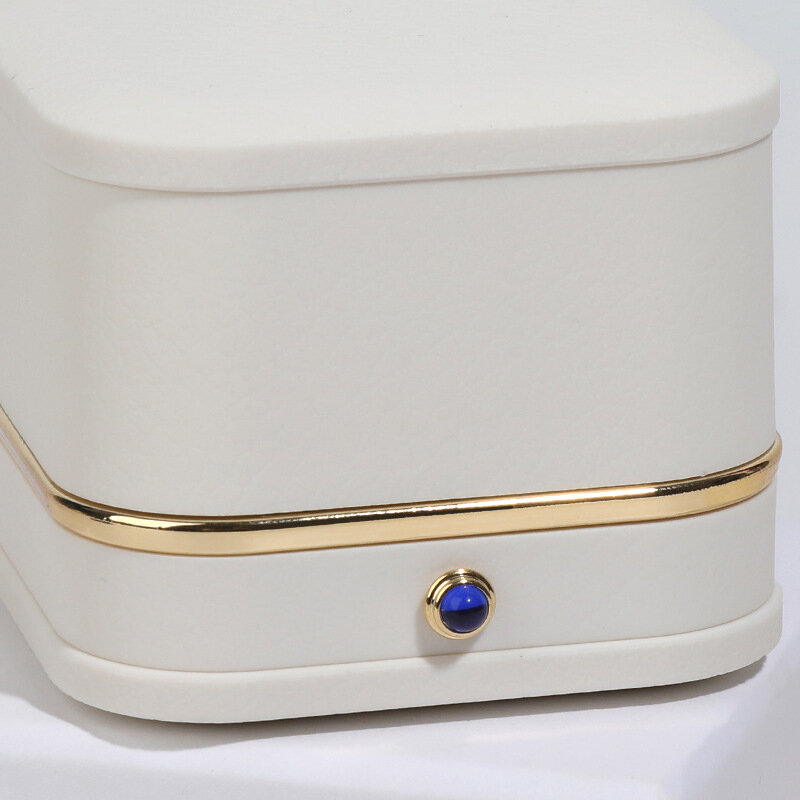 صندوق مجوهرات فاخر بشعار مخصص ، منظم هدايا قلادة خاتم ، صندوق عرض أقراط لتخزين خاتم الزفاف