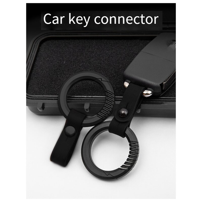 سلسلة مفاتيح جلدية للسيارة من سبائك التيتانيوم ، مناسبة لقلادة مفاتيح من نوع واحد