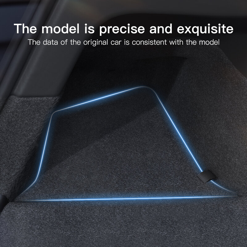 YZ-Car صندوق تخزين جانبي حقيبة السيارة لطراز تسلا Y ، منظم أغطية جوفاء ، حصيرة متدفق ، لوحة تقسيم ، تستيفها وتسويتها ، 2021-23