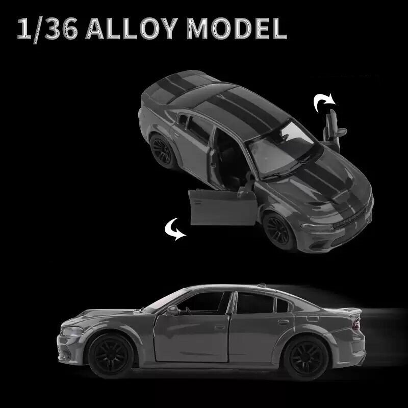 طراز سيارة رياضية من دودج دورانجو تشارجر Hellcat SRT من خليط معدني ، لعبة محاكاة ، هدية مجموعة ، 1 ، 36