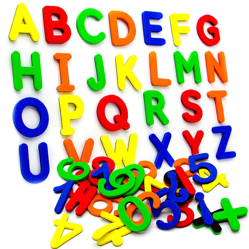 24-76pcs EVA Foam Magnetic Alphabet Letters Learning Spelling Counting Set Refrigerator Stickers Educational Toys For Toddlers