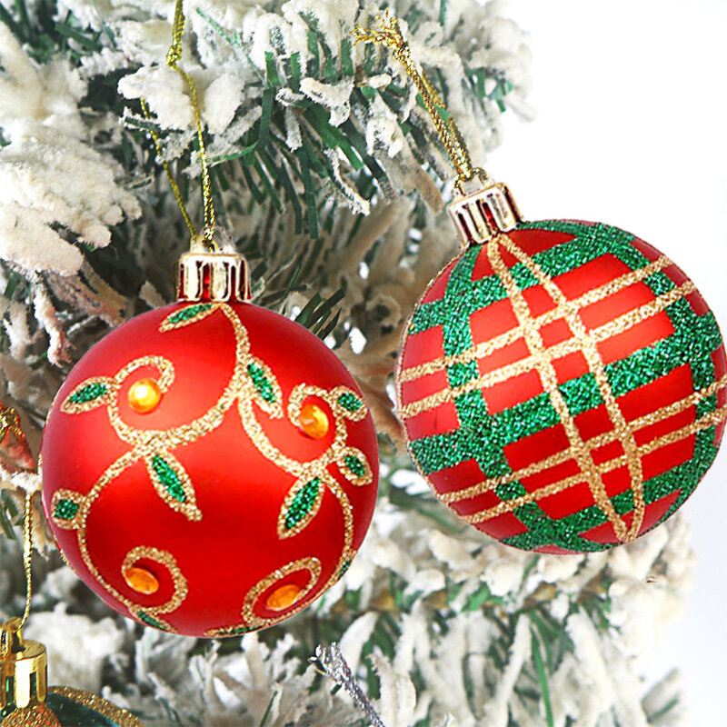 مجموعة كرات بلاستيكية على شكل خاص مطلية بالكهرباء ، دلو على شكل شجرة عيد الميلاد ، دلاية بطلاء ساخن ، 6 ، مدلاة مطلية