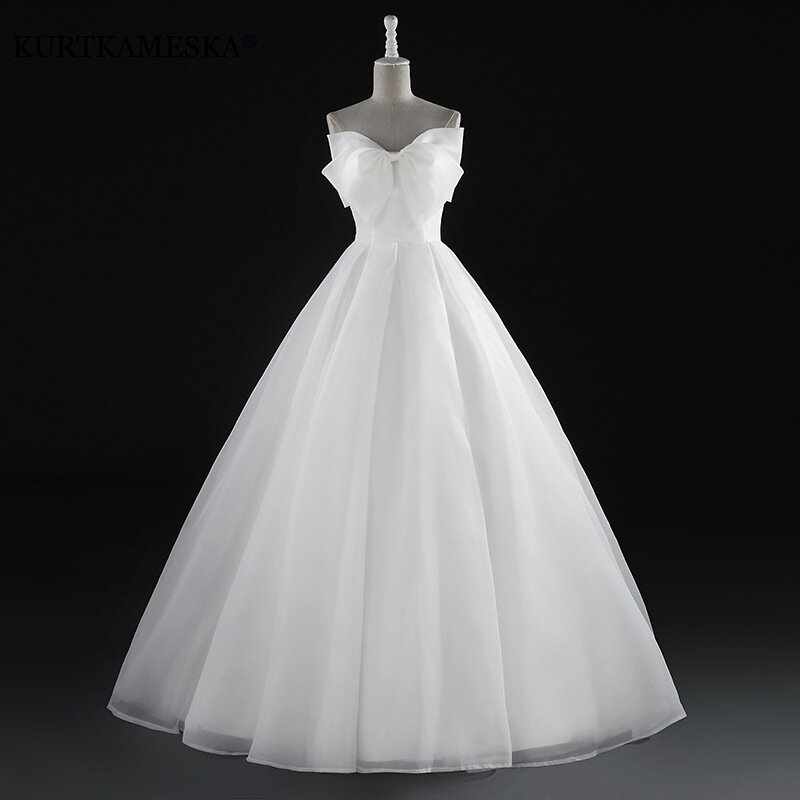 فساتين زفاف ماكسي بيضاء فاخرة من الكريب بسيطة حلوة بدون حمالات أنيقة طويلة مسائية فستان رسمي للنساء الحوامل