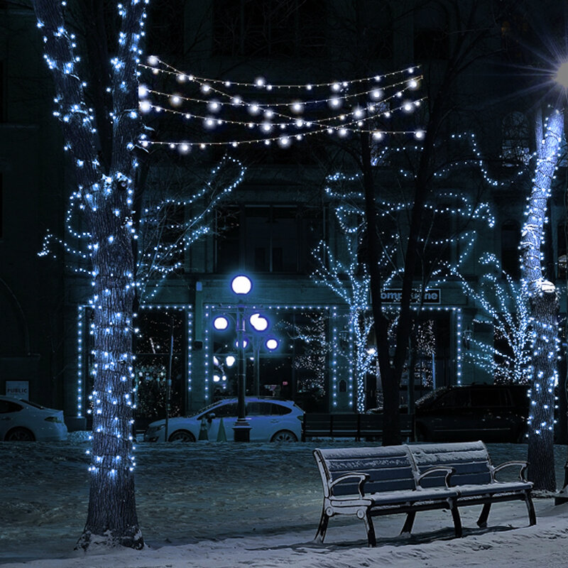 أضواء سلسلة الشمسية في الهواء الطلق LED مقاوم للماء الطاقة الشمسية عيد الميلاد جارلاند أضواء لعيد الميلاد شجرة حفل زفاف ديكور