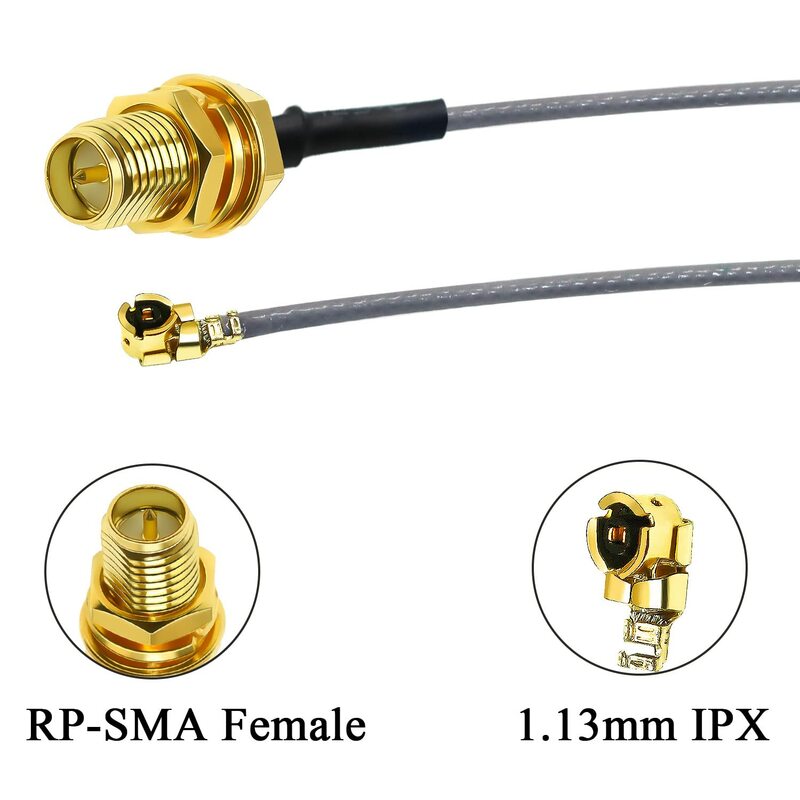 5 قطعة IPX إلى RPSMA تمديد كابل RP-SMA أنثى إلى IPEX UFL أنثى RF WiFi ضفيرة رمادي كابل 1.13 مللي متر محوري اقناع كابل