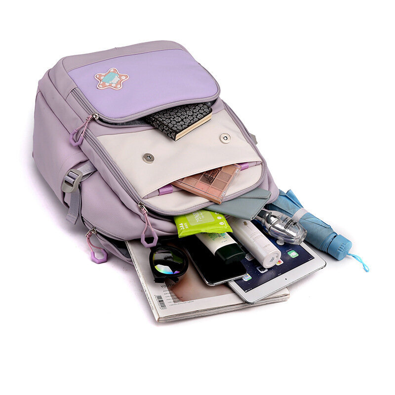 موضة حقائب مدرسية خفيفة الوزن للفتيات المراهقات سعة كبيرة مقاوم للماء للمرأة حقائب سفر عادية الطلاب الحقائب المدرسية