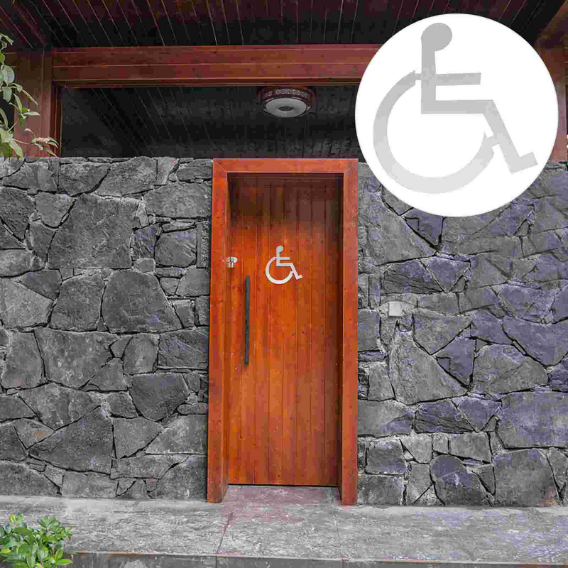 علامة مرحاض من الفولاذ المقاوم للصدأ ، رمز كرسي متحرك لذوي الاحتياجات الخاصة ، لافتات مرحاض ، لافتات لذوي الاحتياجات الخاصة