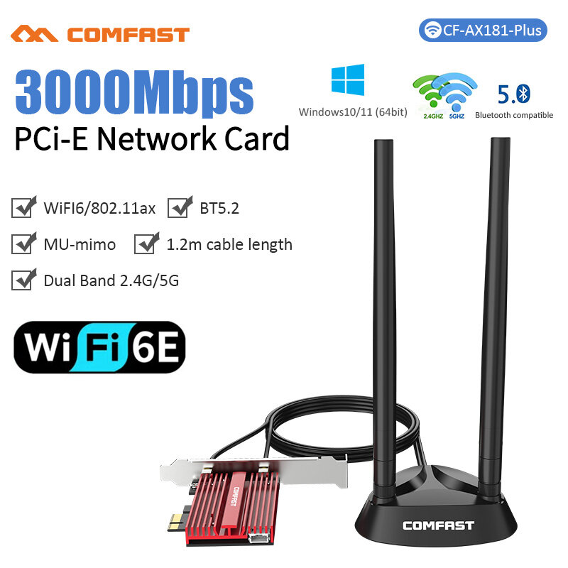 5374Mbps WiFi6E إنتل AX210 بلوتوث 5.2 ثنائي النطاق 2.4G/5GHz واي فاي بطاقة 802.11AX/التيار المتناوب PCI اكسبرس بطاقة الشبكة اللاسلكية محول الكمبيوتر