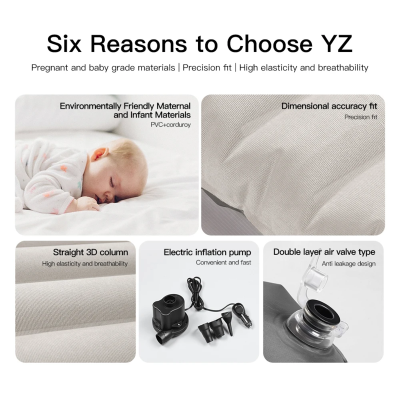 YZ-سيارة نفخ التخييم فراش ، السيارات الهواء فراش ، الذاتي تضخيم ، السفر النوم السرير ، تسلا نموذج Y