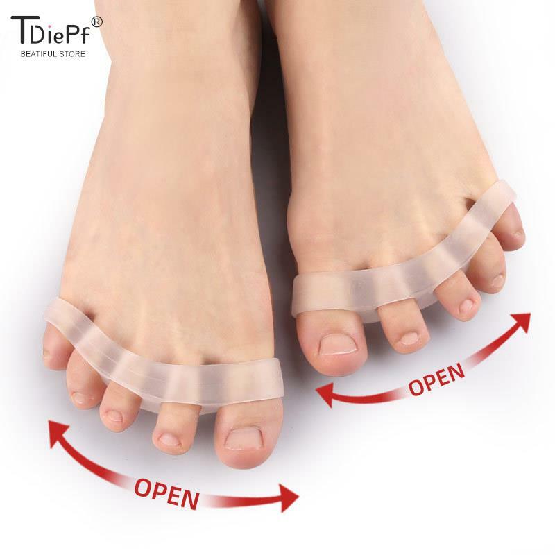فواصل أصابع القدم من السيليكون للتداخل والبثور ، واستعادة أصابع القدم إلى أصابع الشكل الأولي ، والفواصل المصححة ، زوج واحد