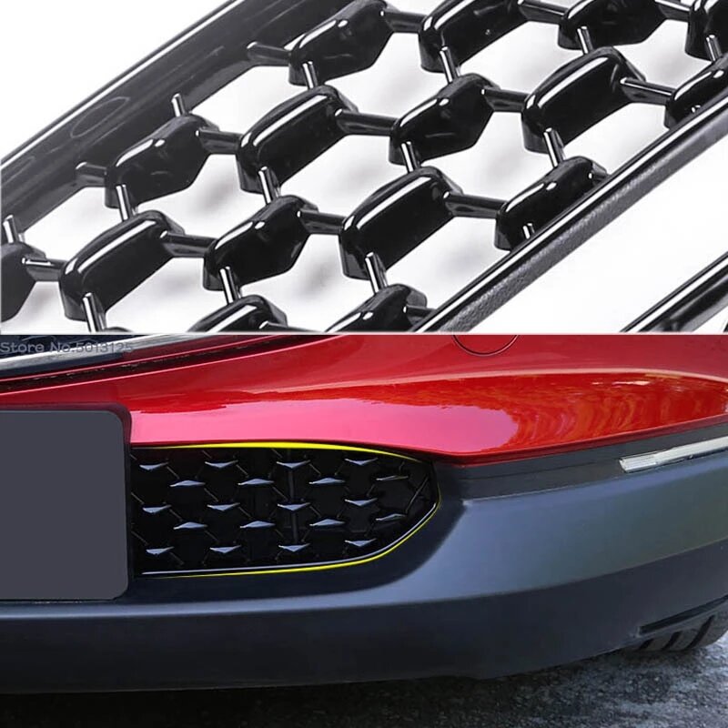 الجبهة السفلى الوفير الشواية مصبغة صب غطاء لمازدا CX30 CX-30 2020-2021 سيارة الجبهة أسفل الأوسط صافي الديكور الأسود