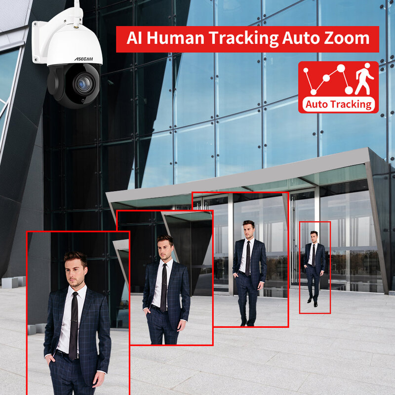 كاميرا PTZ IP للمراقبة الخارجية ، تتبع الذكاء الاصطناعي ، قبة سرعة الصوت ، تلفزيون CCTV Onvif ، 8MP ، 4K ، WiFi ، تكبير بصري 30X ، بشري ومركبة
