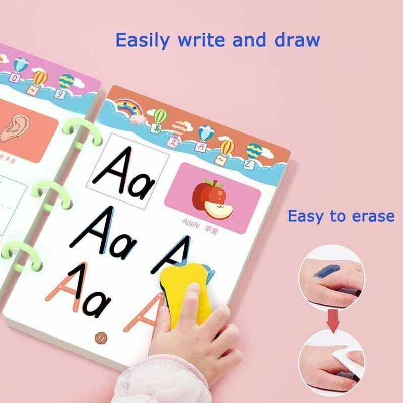 السحرية تتبع المصنف مجموعة قابلة لإعادة الاستخدام السحر الممارسة التأليف للأطفال مع أقلام الرسم وممحاة التعلم لكتابة الأبجدية