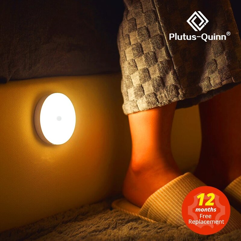 Plutus-Quinn 1000mAh 10 LED أضواء ليلية لاسلكية مع محس حركة الجدار الخفيفة لغرفة النوم مطبخ خزانة الممر مصباح الليل