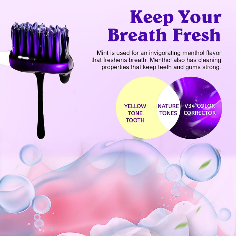 MYBYS-معجون أسنان لتبييض الأسنان ، مصحح للأسنان ، تنظيف المصل ، إزالة البقع ، بقع السجائر ، تقليل الاصفرار