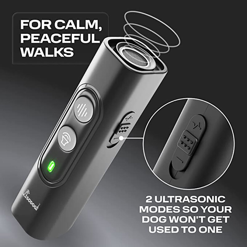 ABQP بالموجات فوق الصوتية كلب مبيد للحشرات مكافحة نباح وقف النباح التدريب جهاز عالية الطاقة الكلب التدريب طارد مع USB قابلة للشحن