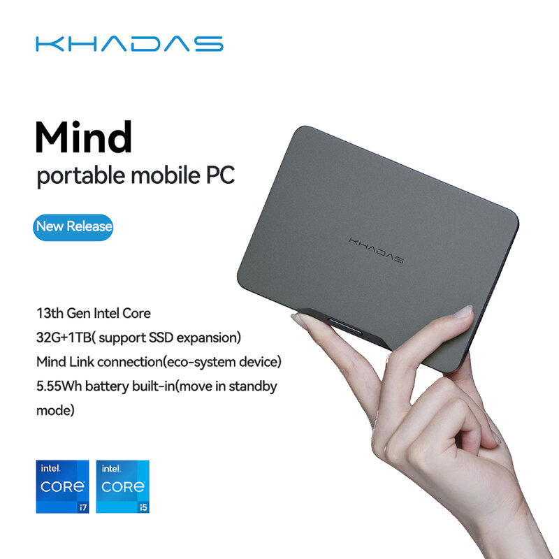 Khadas Mini PC Intel Core i7 ، كمبيوتر محمول صغير للاعبين ، حجم الجيب ، Windows 11 ، حركة سلسة ، المنزل ، المكتب ، 32 جيجابايت ، 1 جيجابايت