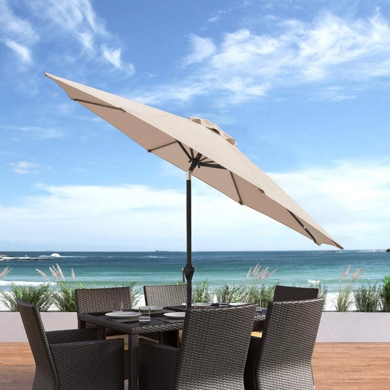 Vineego-فناء مظلة مستقيمة مع إمالة قابلة للتعديل ، سوق في الهواء الطلق ، 9 قدم