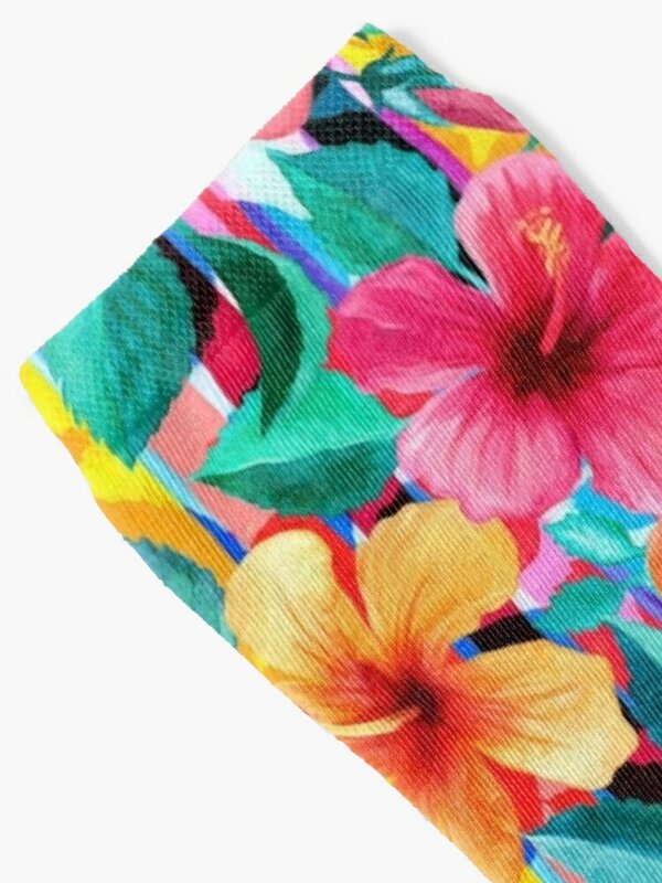 جوارب زهرية للرجال والنساء من هاواي-هاواي ، بمشاربات زهور ، أنيمي ، سعيد