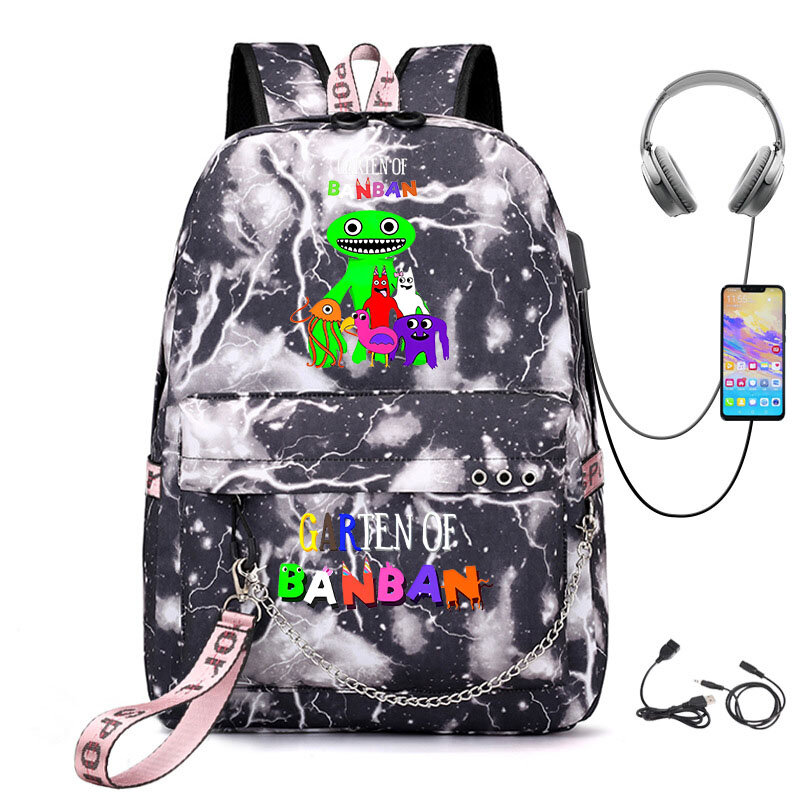 حديقة من Banban مختلف الألوان الكرتون المطبوعة حقيبة مدرسية في سن المراهقة طالب حقيبة مدرسية الأطفال على ظهره حقيبة عادية