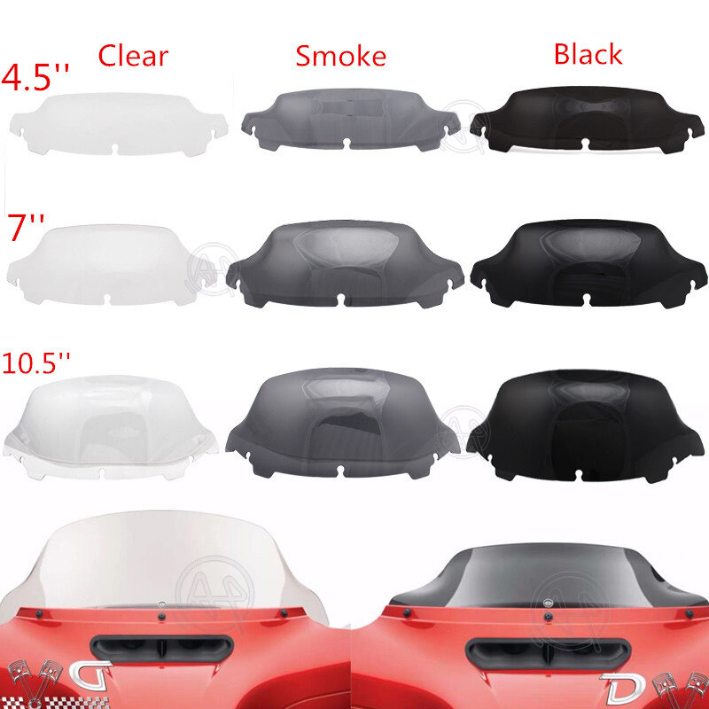 غطاء الزجاج الأمامي للسيارة هارلي إلكترا ستريت جلايد تورينغ ، أسود ، دخان ، تخليص ، 4.5 بوصة ، 7 بوصة ، 10.5 بوصة ، 2014-2019