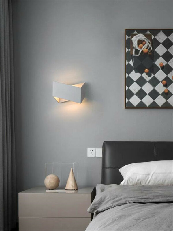مصابيح جدارية من الألومنيوم لغرفة النوم ، مصابيح بسيطة حديثة ، إضاءة داخلية ، إضاءة غرفة الطعام ، إضاءة الممرات ، من الألومنيوم