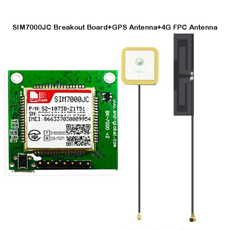 لوحة اختراق SIMCOM لدعم اليابان ، LTE Cat M1 NB Iot ، نظام تحديد المواقع GNSS ، Glonass BEIDOU ، B1 ، B3 ، B5 ، B8 ، B18 ، B19 ، B26 ، SIM7000JC