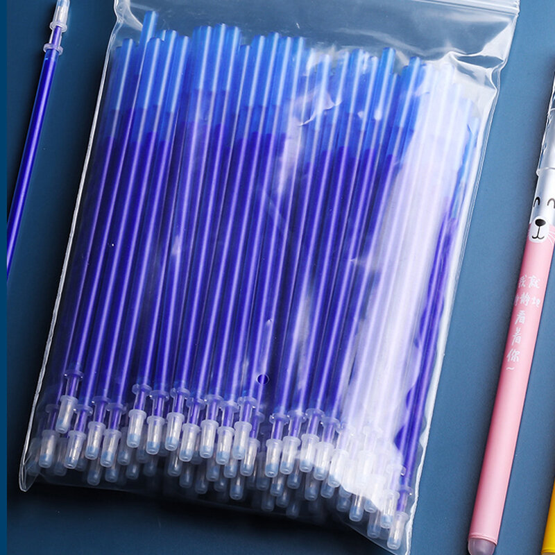 100 قطعة/المجموعة توقيع مكتب Shool جل القلم الملء قضيب ماجيك قابل للمسح القلم الملء الملحقات 0.5 مللي متر الأزرق الأسود الحبر أدوات الكتابة