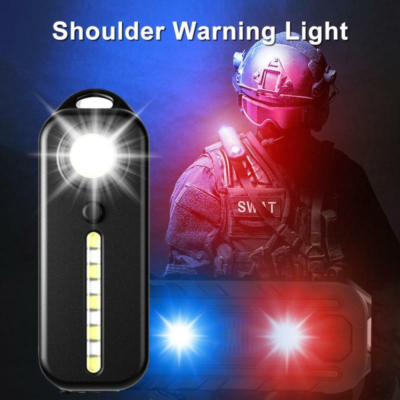 جديد LED أحمر أزرق تحذير الطوارئ مصباح إضاءة بسيارة الشرطة مع كليب USB قابلة للشحن الكتف وامض تحذير السلامة الشعلة دراجة الذيل مصباح