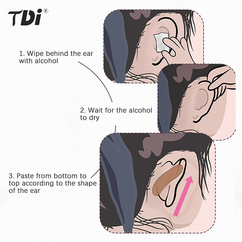 قزم الأذن ملصق الصورة النمطية تصحيح الأذن الداعم تجنيد الرياح الأذن قزم الأذن ملصق الدائمة الأذن دعم تصحيح غير مرئية