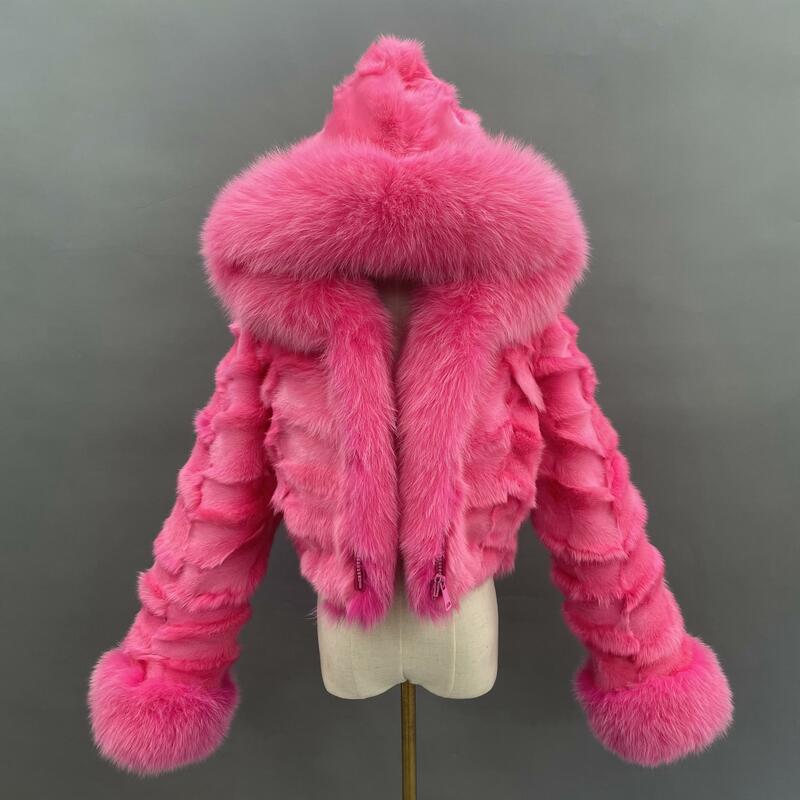 2023 النساء الثعلب الفراء معطف الطبيعي الحقيقي الفراء الستر سترة الشتاء ملابس خارجية عالية الجودة الفراء الملابس